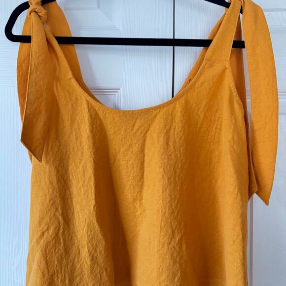Vibrant Mustard Tank Top with Tie Straps - Picture 4 of 5